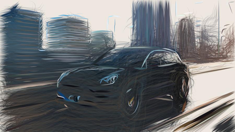 Porsche Macan Draw #2 Digital Art by CarsToon Concept
