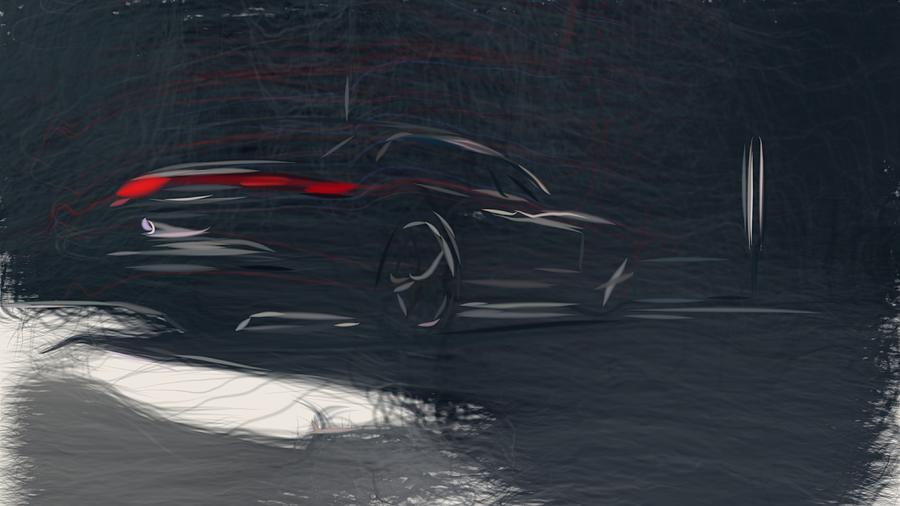 Porsche Panamera Sport Turismo Drawing #3 Digital Art by CarsToon Concept