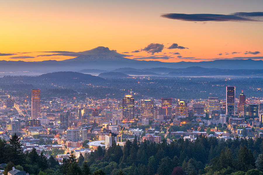 Portland Photograph - Portland, Oregon, Usa Downtown Skyline #2 by Sean Pavone