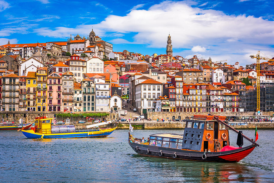 Architecture Photograph - Porto, Portugal Old Town Skyline #2 by Sean Pavone