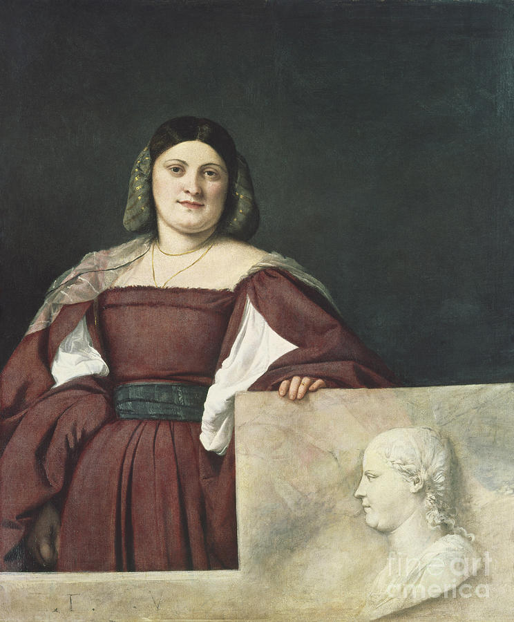 Portrait Of A Lady, La Schiavona Painting by Titian
