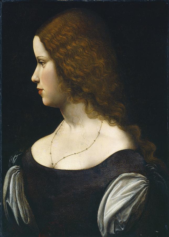 Portrait Painting - Portrait Of A Young Lady by Follower Of Leonardo Da Vinci