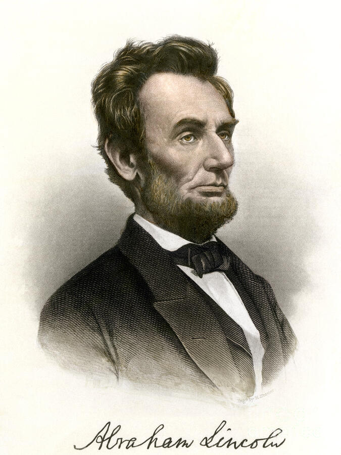 Abraham Lincoln Drawing - Portrait Of American President Abraham Lincoln (1809 - 1865) by American School