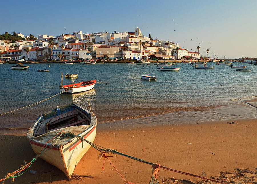Portugal, Faro, Ferragudo, Atlantic Ocean, Algarve, The Fishing Village Of Ferragudo Near Portimao #2 Digital Art by Luigi Vaccarella