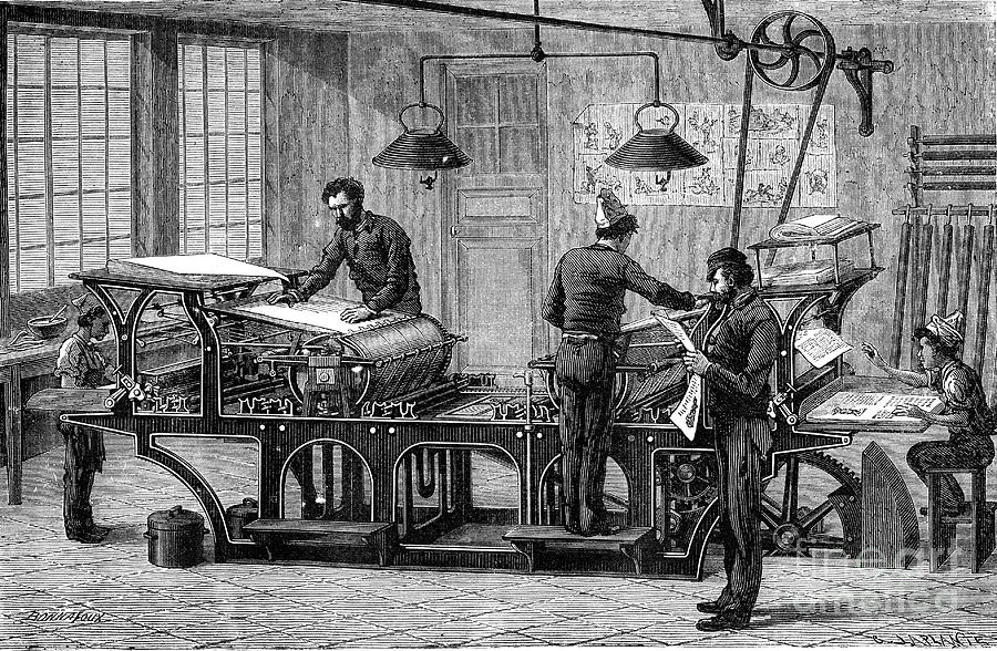 Machine Photograph - Printing Press #2 by Collection Abecasis/science Photo Library