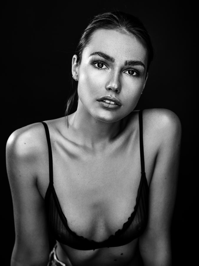 Black And White Photograph - Project Faces [romi] #2 by Martin Krystynek Qep