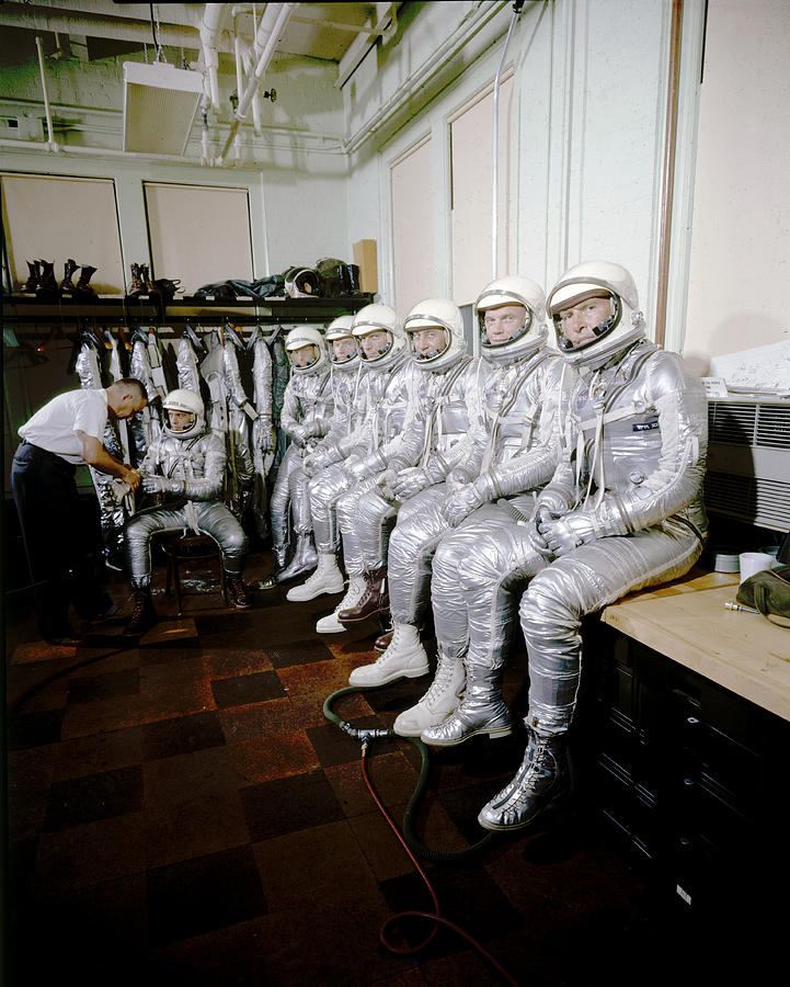 Portrait Photograph - Project Mercury Astronauts by Ralph Morse