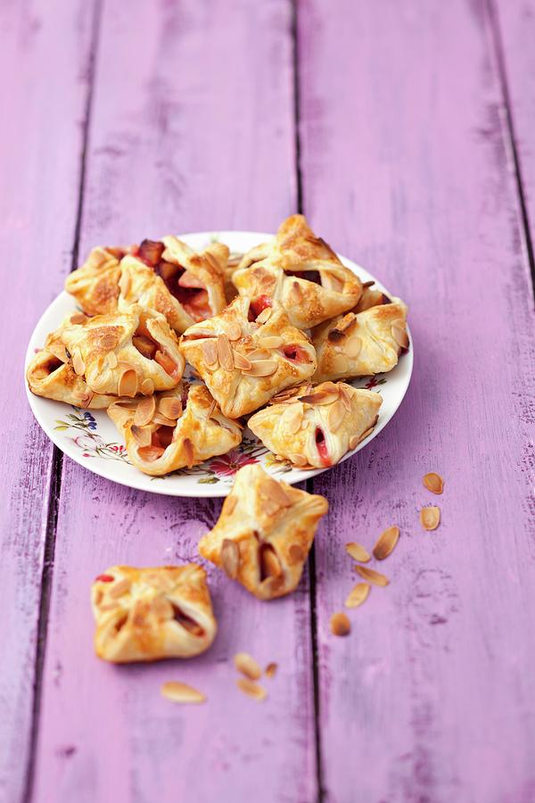 Puff Pastry Parcels With Apples, Plums And Flaked Almonds #2 Photograph by Rua Castilho