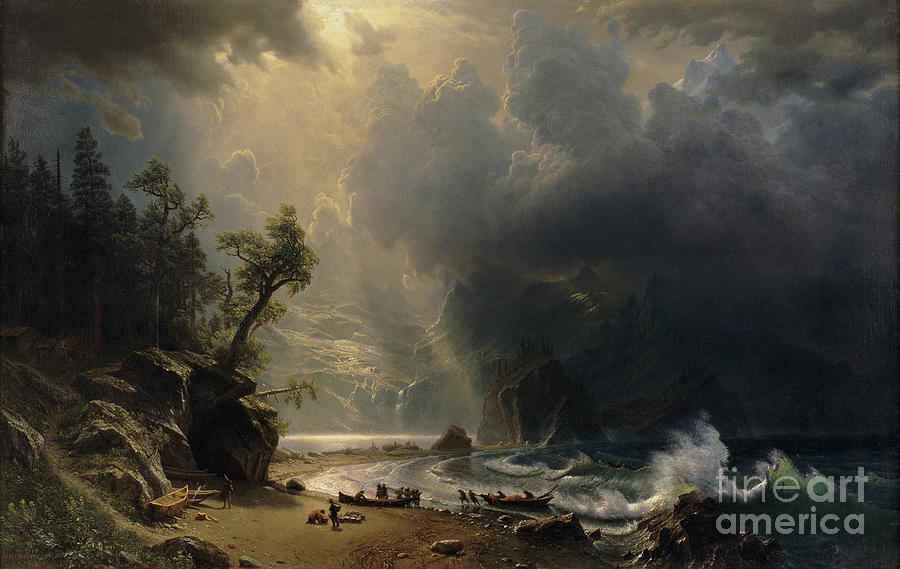 Puget Sound On The Pacific Coast, 1870 Painting by Albert Bierstadt