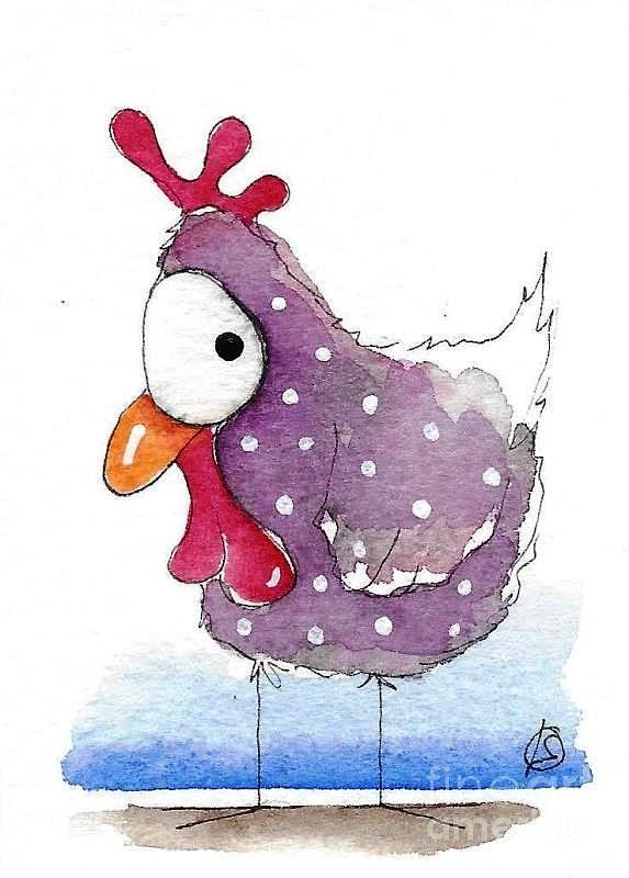 Purple Chicken #2 Painting by Lucia Stewart
