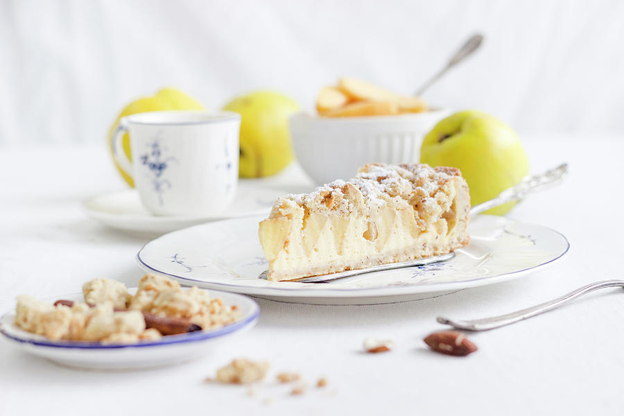 Quince Cheesecake With Almond Crumbles And Spelt And Almond Shortcrust Pastry #2 Photograph by Tamara Staab