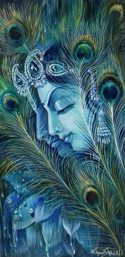 Sketch Of Lord Krishna And Radha | DesiPainters.com