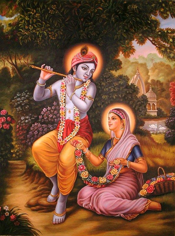 Flute Painting - Radha Krishna with Flute #3 by Vishal Gurjar