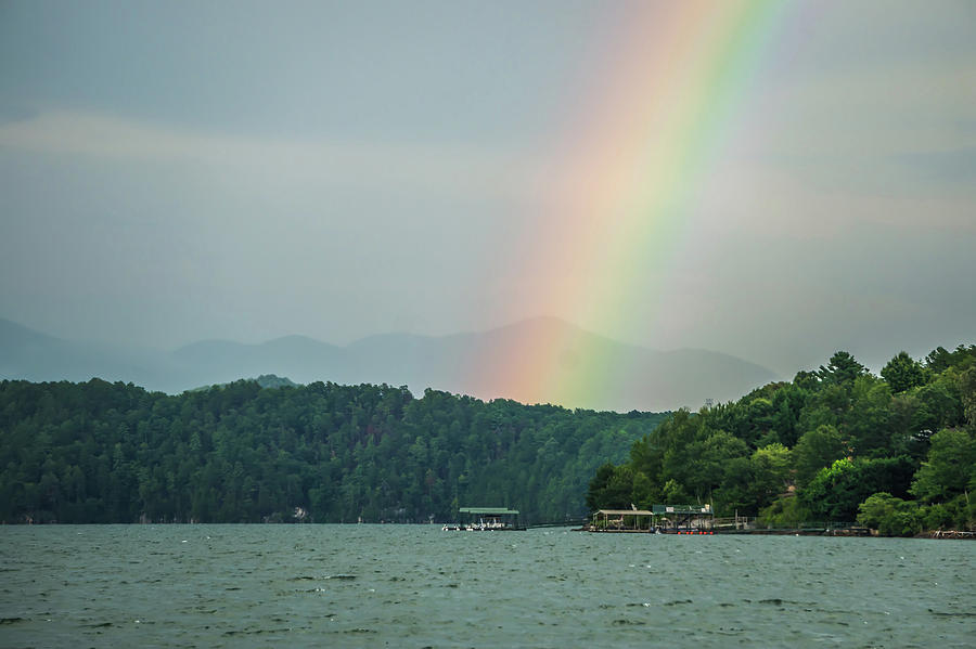 Rainbow After Thunderstorm At Lake Jocassee South Carolina #2 Photograph by Alex Grichenko