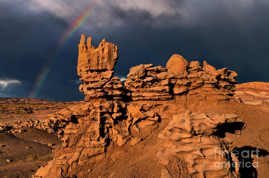 Rainbow And Sandstone Formations Fantasy Canyon Utah #2 Photograph by Dave Welling