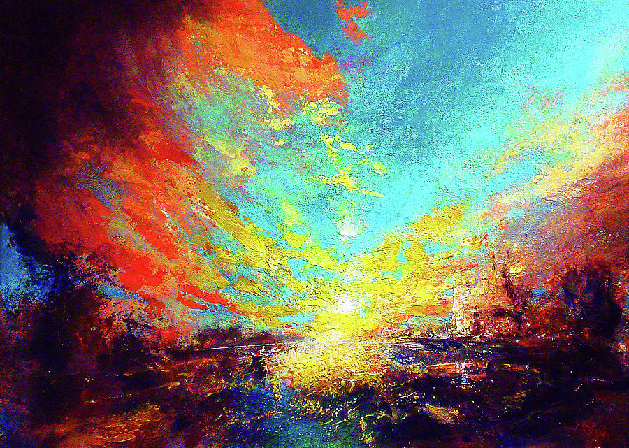 Landscape Painting - Red Rain #2 by Neil McBride