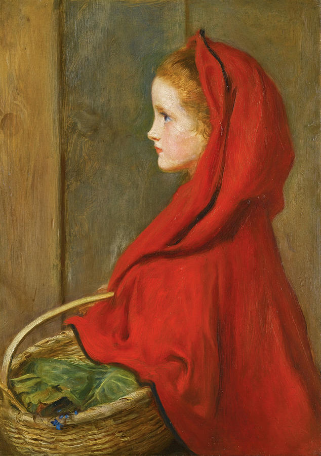 John Everett Millais Painting - Red Riding Hood #2 by John Everett Millais