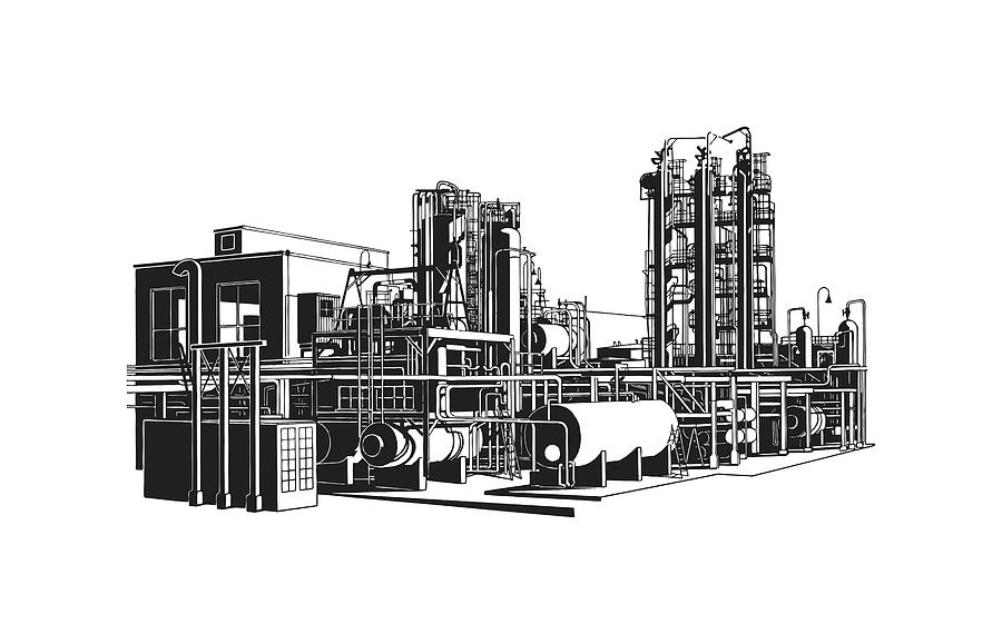 Refinery 2 Drawing by CSA Images Fine Art America