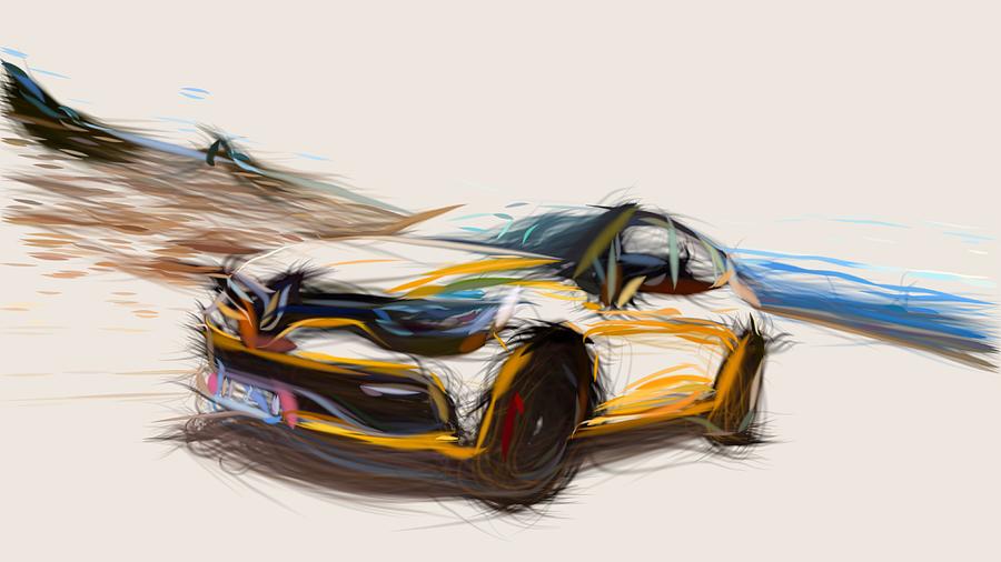 Renault Clio RS 200 EDC Drawing #3 Digital Art by CarsToon Concept