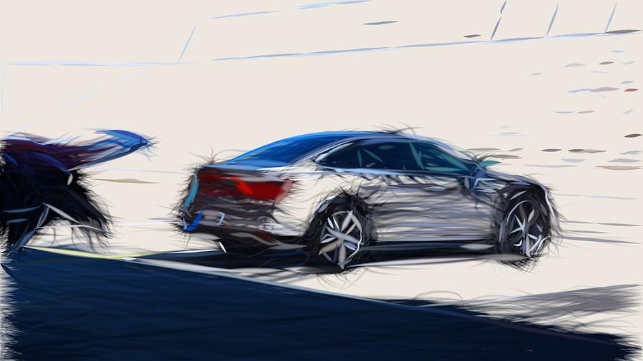 Renault Talisman Draw #3 Digital Art by CarsToon Concept
