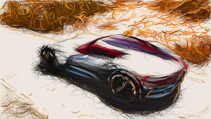 Renault Trezor Draw #3 Digital Art by CarsToon Concept