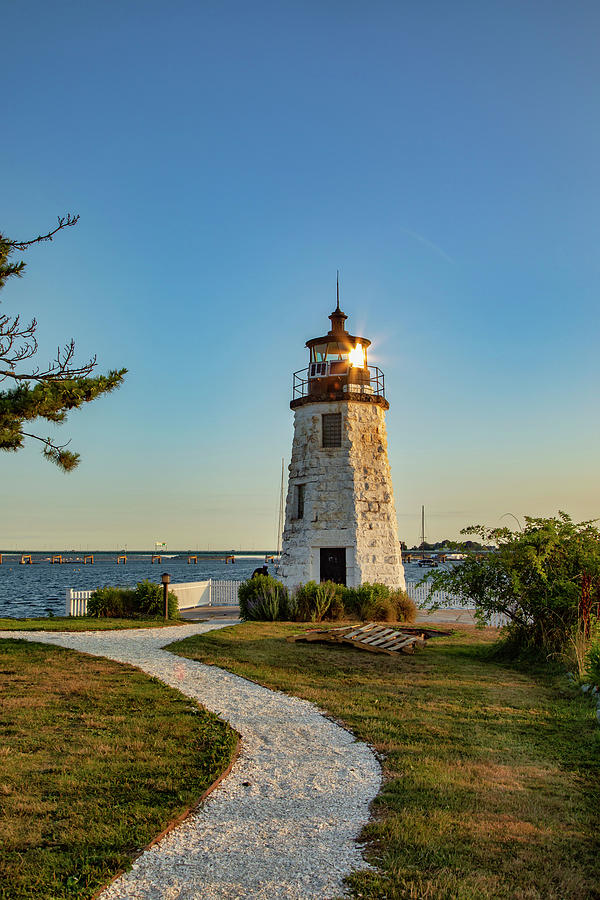 Rhode Island, Newport, Goat Island, Newport Island Light #2 Digital Art by Lumiere