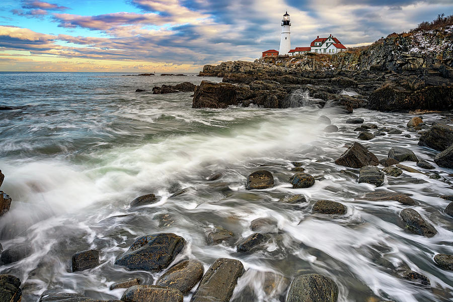 Portland Photograph - Rising Tide at Portland Head #2 by Rick Berk