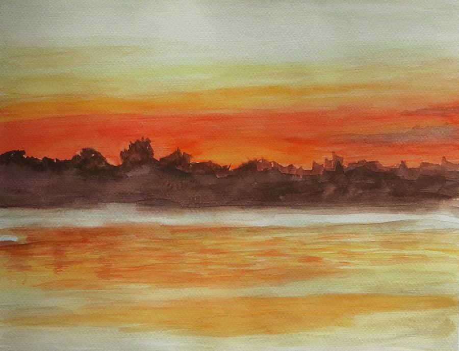 River Sunset Painting By Janice Petrella-walsh - Fine Art America