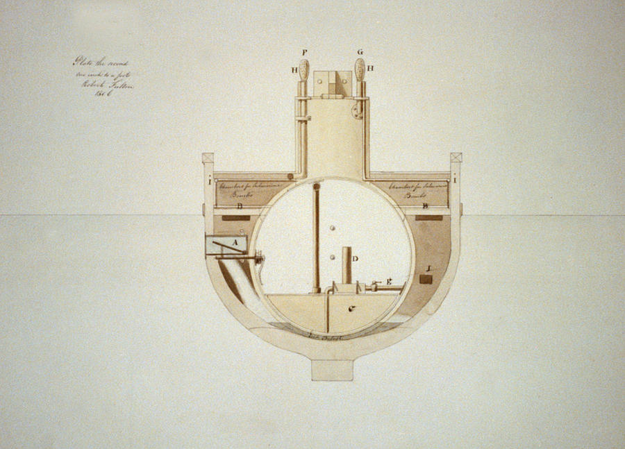Robert Fulton, Submarine Design, 1806 #2 Photograph by Science Source