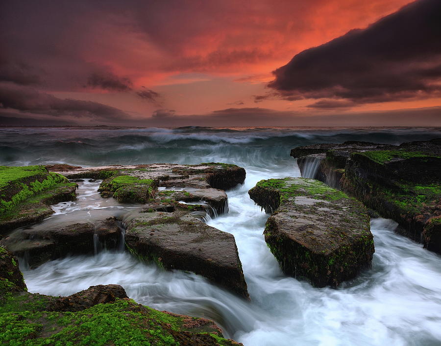 Nature Digital Art - Rocks In Breaking Waves, Australia #2 by Kieran Oconnor