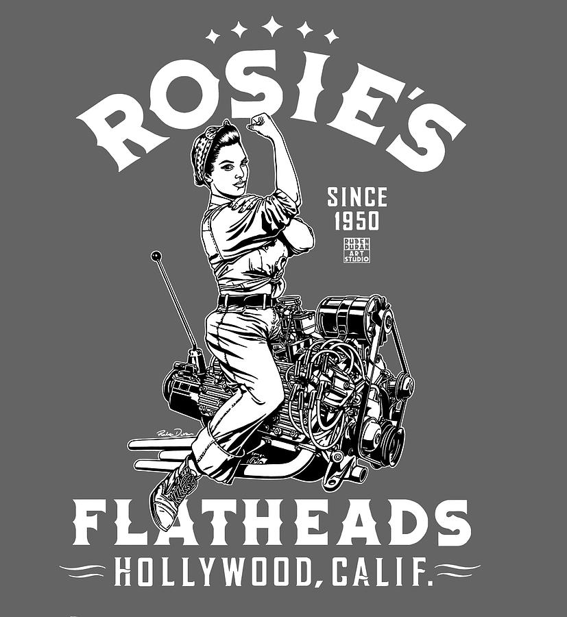 Hollywood Digital Art - Rosies Flatheads #2 by Ruben Duran