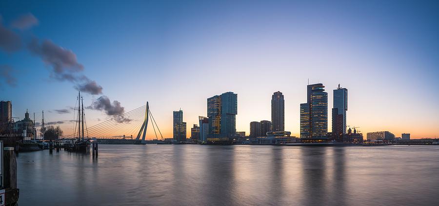 Architecture Photograph - Rotterdam, Netherlands, City Skyline #2 by Sean Pavone