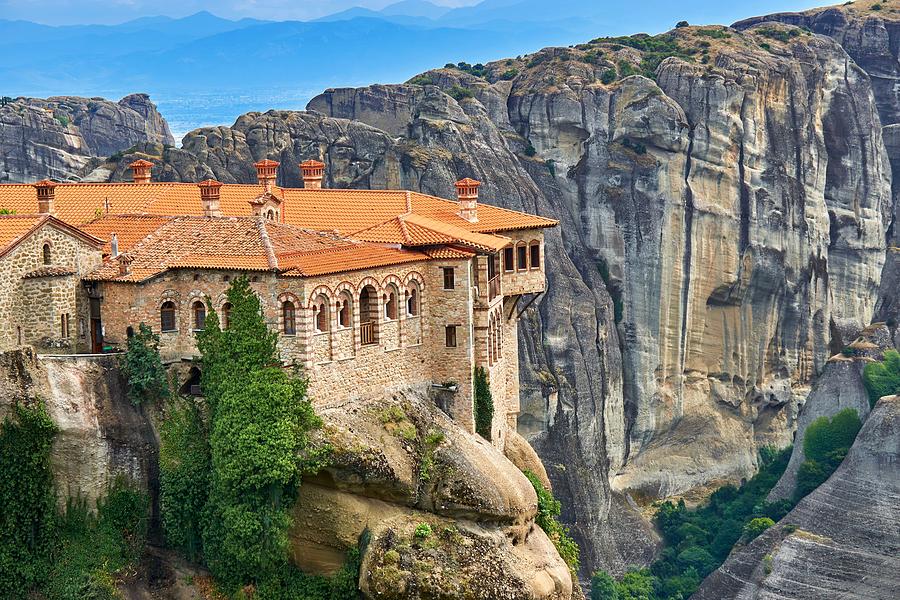 Architecture Photograph - Roussanou Meteora Monastery, Greece #2 by Jan Wlodarczyk