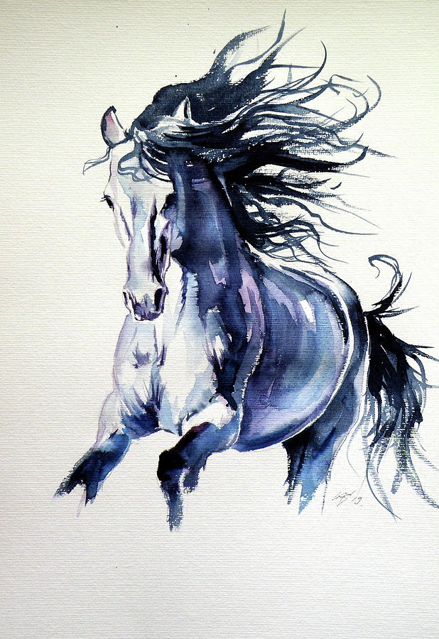 Running horse #2 Painting by Kovacs Anna Brigitta