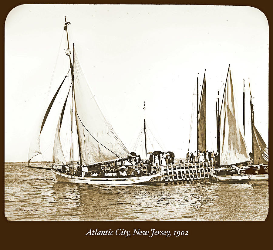 Sailboats, Atlantic City, New Jersey, 1902 #2 Photograph by A Macarthur Gurmankin