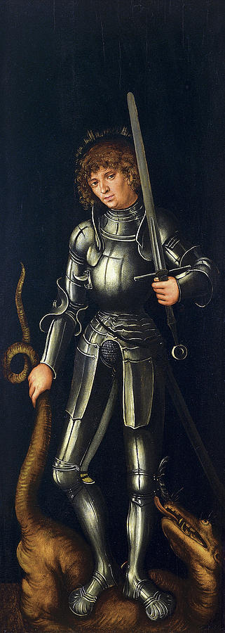 Dragon Painting - Saint George #2 by Lucas Cranach the Elder