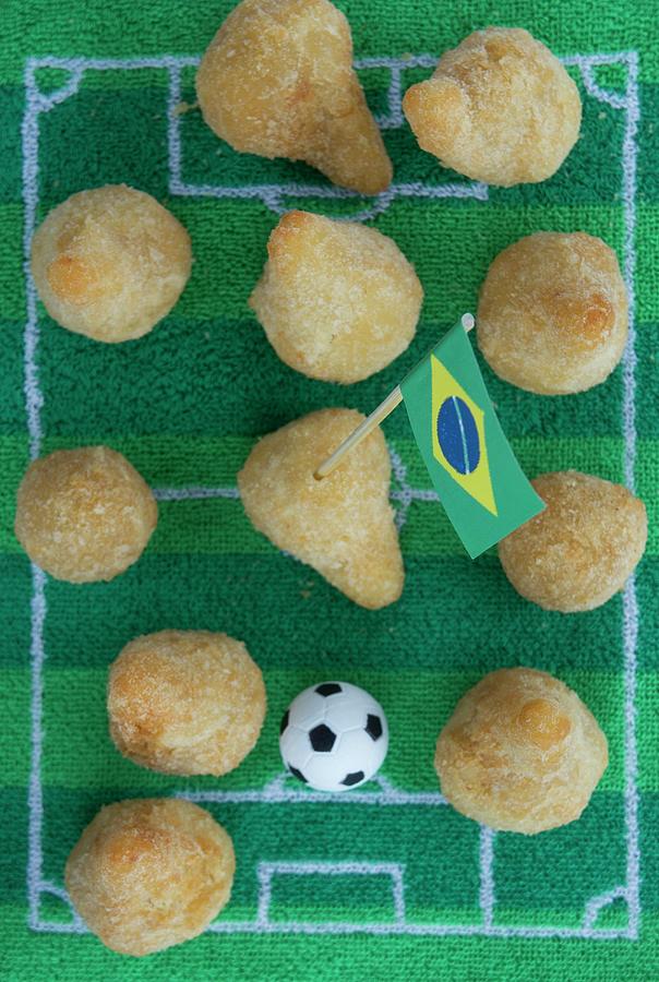 Salgadinhos filled Pastries, Brazil With Football-themed Decoration #2 Photograph by Schindler, Martina