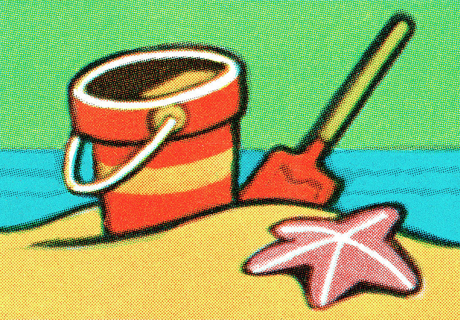 Summer Drawing - Sandcastle tools #2 by CSA Images