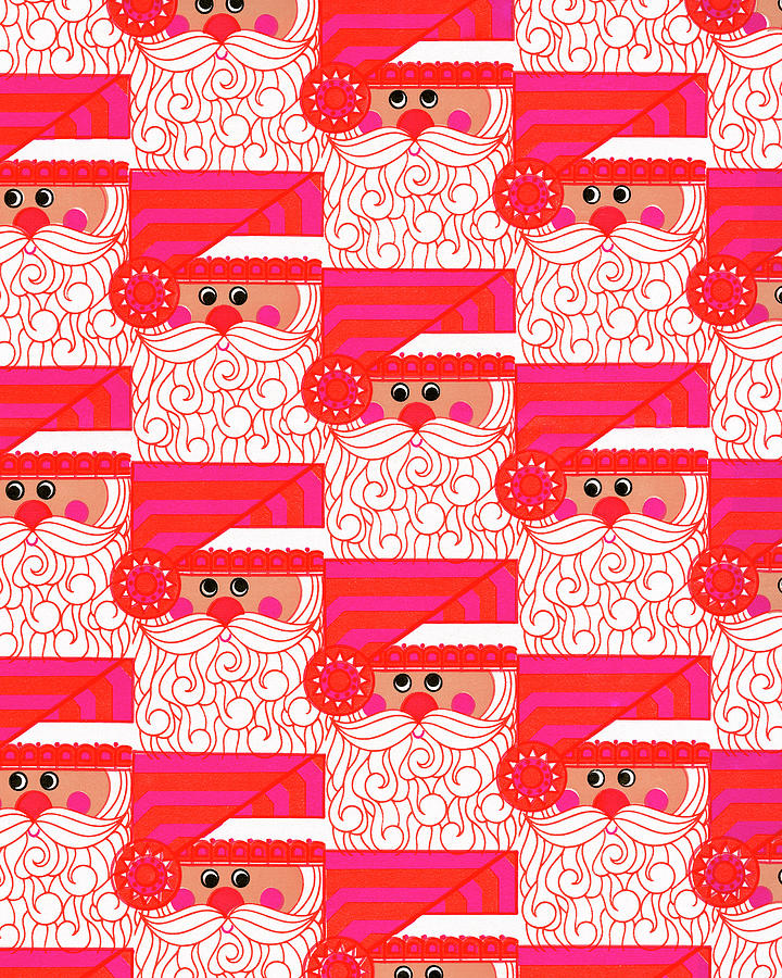 Christmas Drawing - Santa Claus Pattern #2 by CSA Images