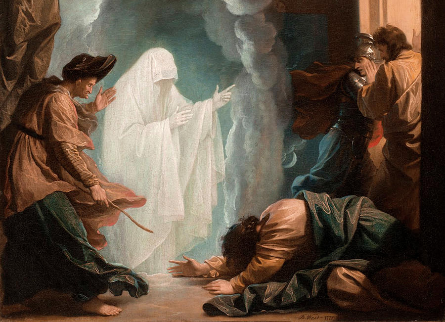 Saul and the Witch of Endor  #2 Painting by Benjamin West