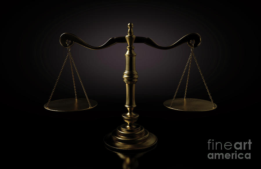 Scale Digital Art - Scales Of Justice Dramatic #2 by Allan Swart
