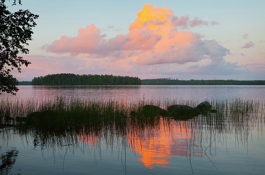 Scandinavia Finland Summer Lake Sunset #2 Photograph by Ssiltane