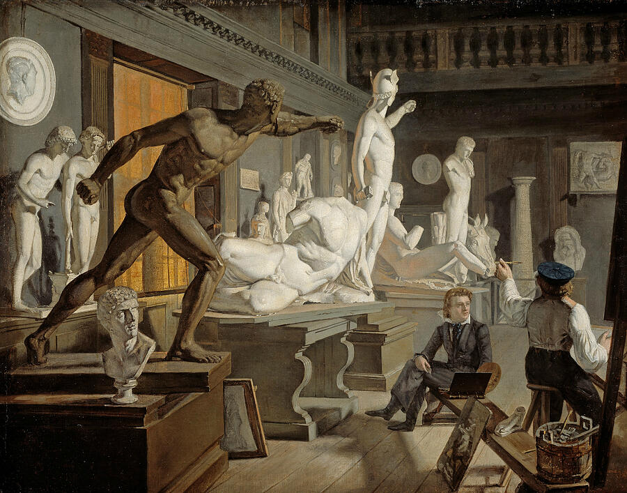 Scene from the Academy in Copenhagen #2 Painting by Knud Baade