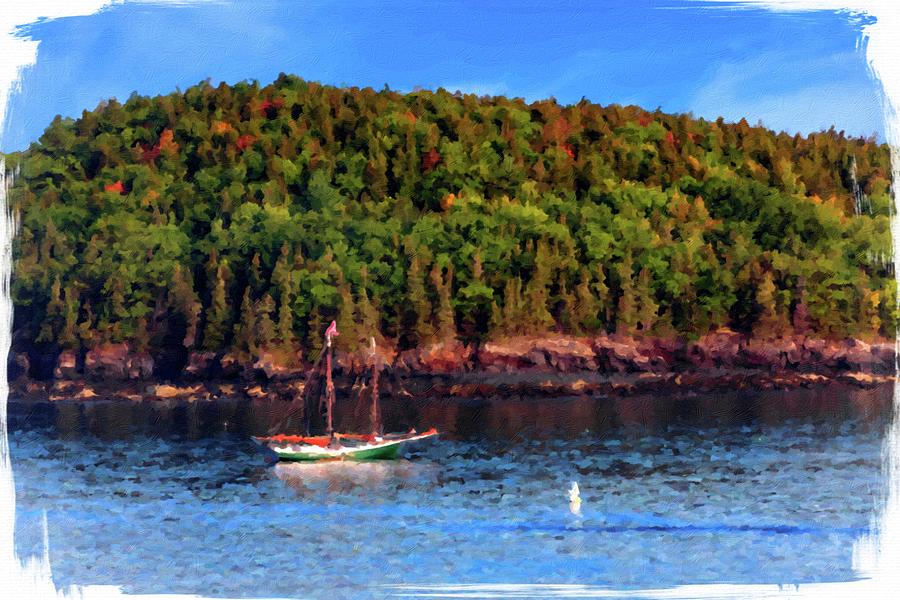 Schooner Past Maine Island #2 Photograph by Darryl Brooks