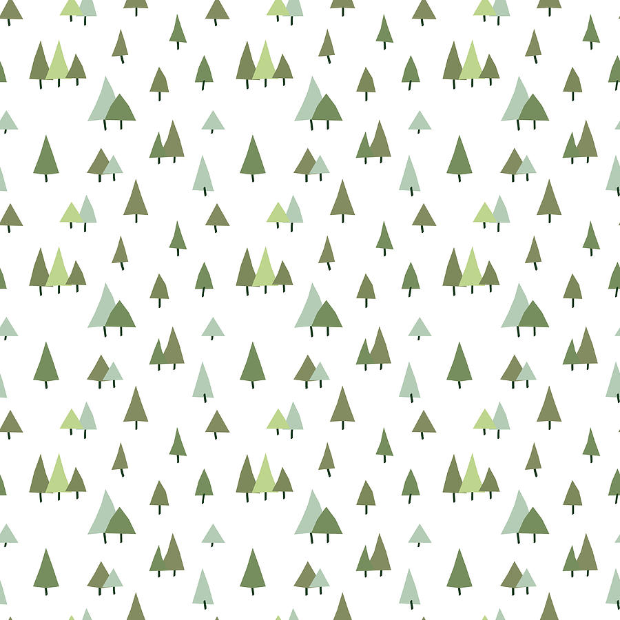 Seamless Forest Pattern Digital Art