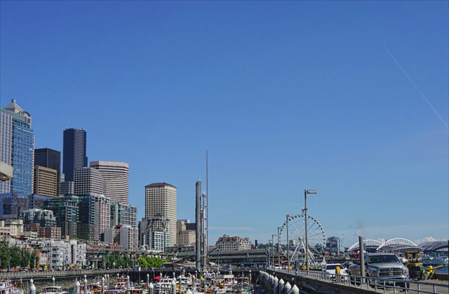 Seattle Waterfront City side Photograph by Cathy Anderson