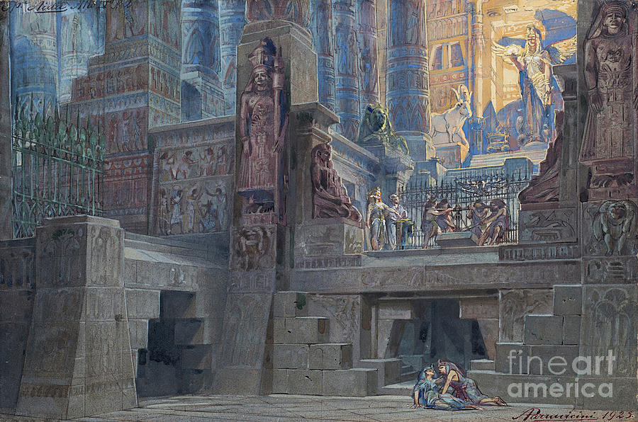 Set Design For The Opera Aida #2 Drawing by Heritage Images