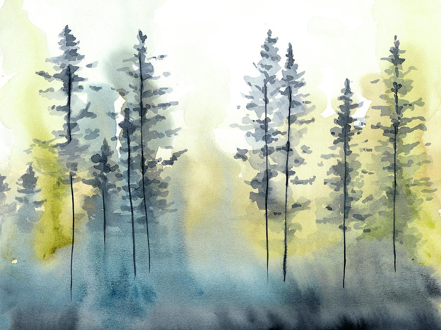 Landscapes Painting - Shadow Forest I by Chariklia Zarris