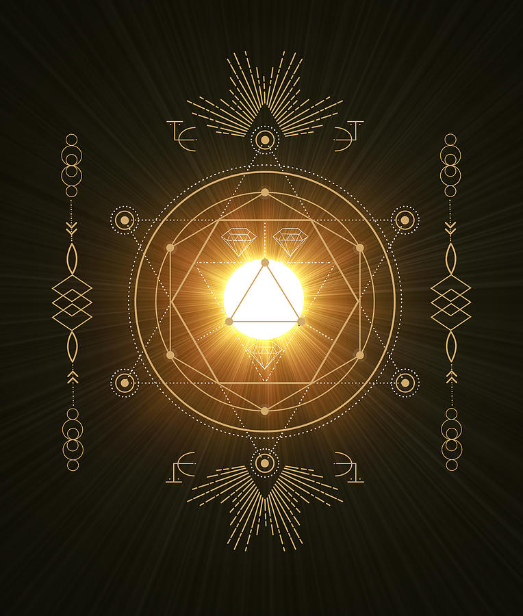 Sacred Geometry ShamanCosmic Sun Digital Art by Nathalie DAOUT - Pixels