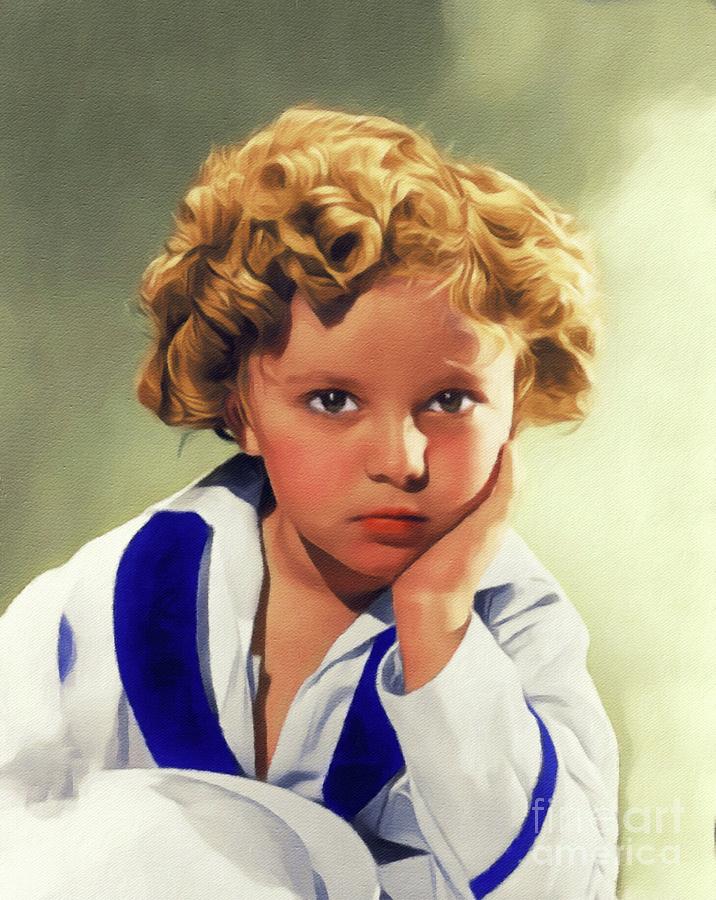 Vintage Painting - Shirley Temple, Vintage Actress #2 by Esoterica Art Agency